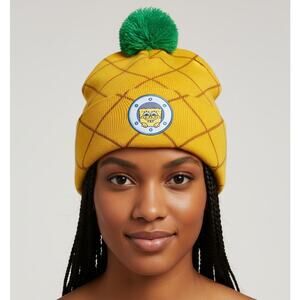 SpongeBob SquarePants Pineapple Pom Cuffed Beanie Hat Unisex One Size Kidcore